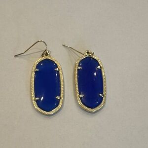 Kendra Scott Elle Gold Drop Earrings - Blue